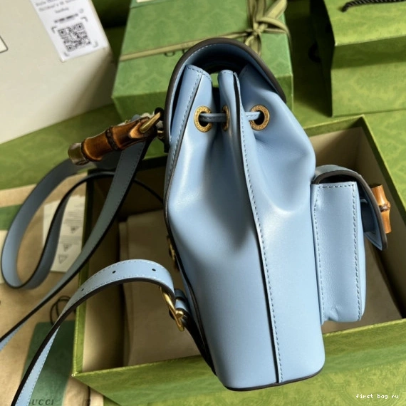 First bag ru GUCCI small backpack Bamboo 0816